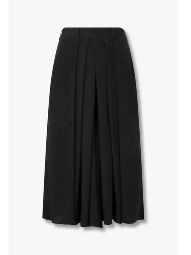 Yohji Yamamoto HOMME Pleated Wide Culotte Pants Black - YOHJI YAMAMOTO - BALAAN 1