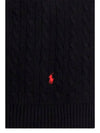 Pony Cable Knit Scarf Black - POLO RALPH LAUREN - BALAAN 4