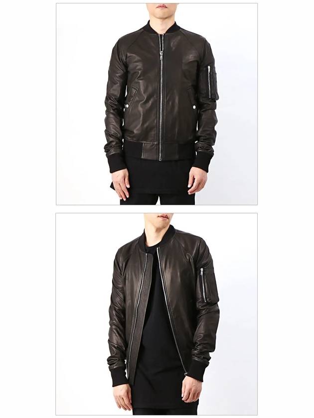 Raglan Aviation Leather Bomber Jacket Black - RICK OWENS - BALAAN 3