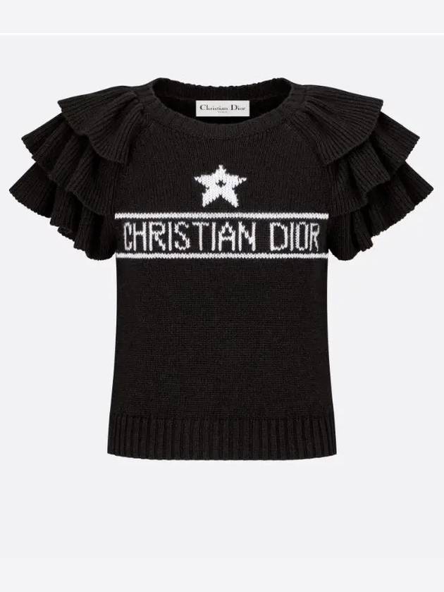 Logo short sleeve ruffle sweater knit - DIOR - BALAAN 3