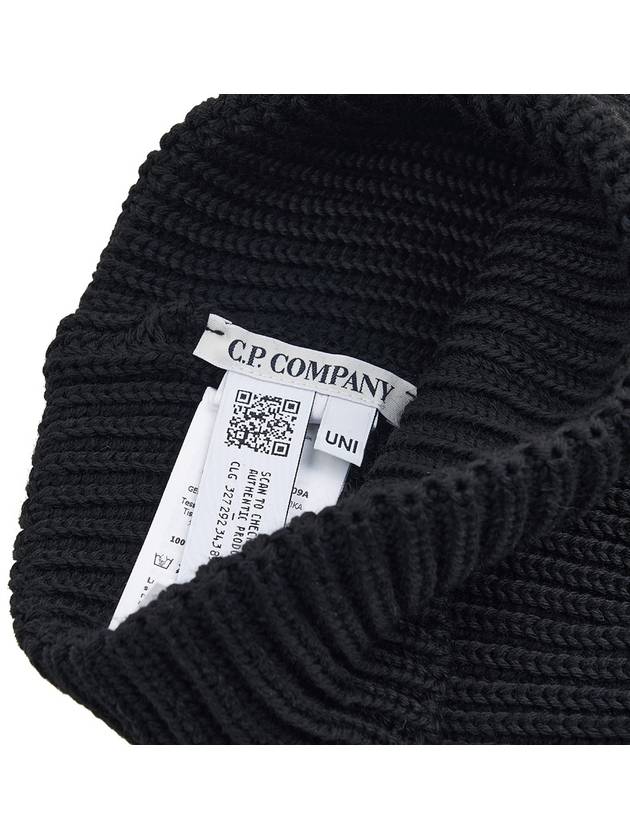 Extra Fine Merino Wool Beanie Black - CP COMPANY - BALAAN 10