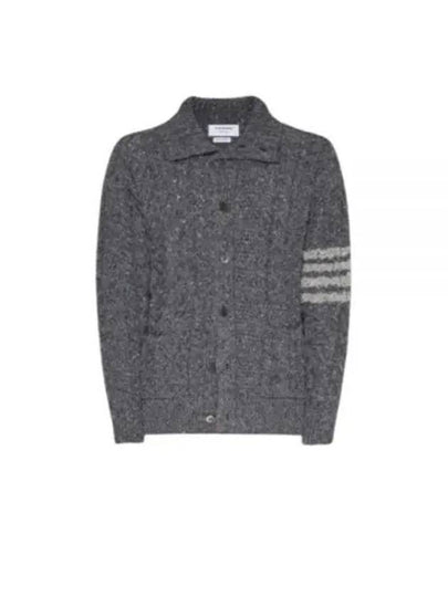 4-Bar Arm Band Knit Cardigan Grey - THOM BROWNE - BALAAN 2