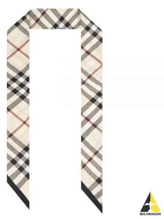 Skinny Check Silk Scarf Beige - BURBERRY - BALAAN 2