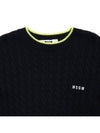 Logo Cable Wool Knit Top Black - MSGM - BALAAN 4