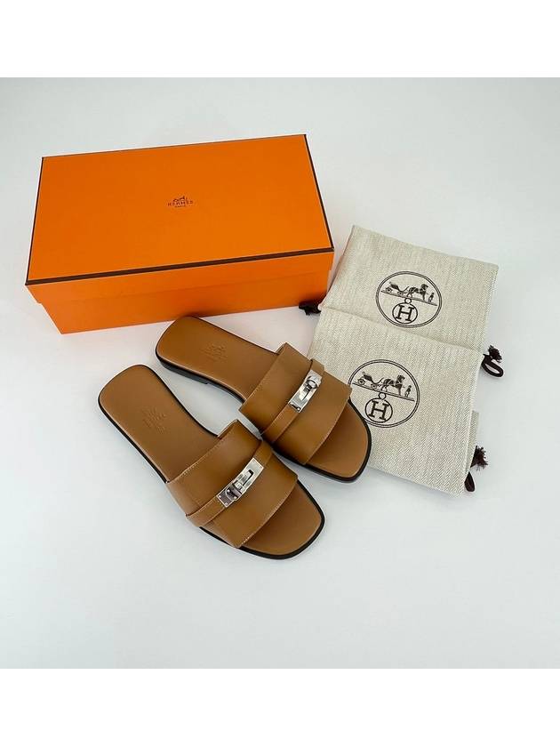 Women's Julia Calfskin Slippers Natural - HERMES - BALAAN 2