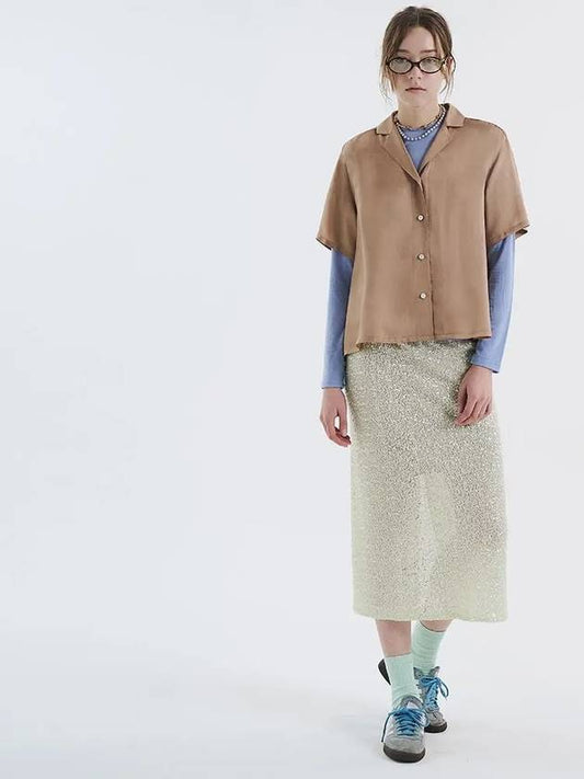 Short sleeve rayon blouse beige 0096 - VOYONN - BALAAN 2