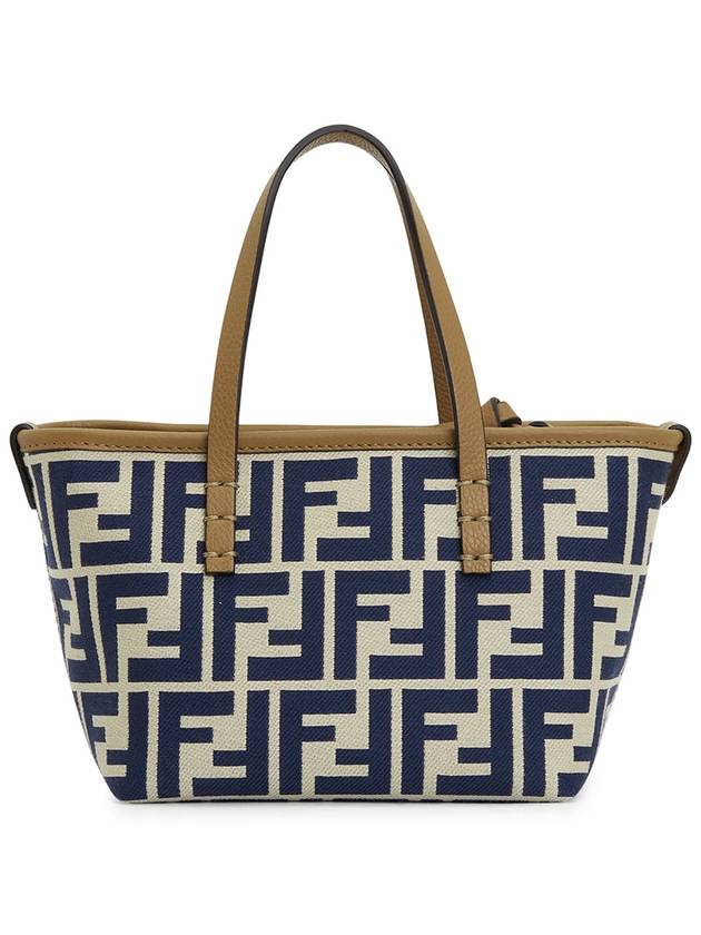 Roll FF Jacquard Small Tote Bag Blue - FENDI - BALAAN 4