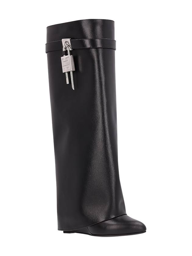 SHARK LOCK WIDE LEATHER BOOTS - GIVENCHY - BALAAN 3