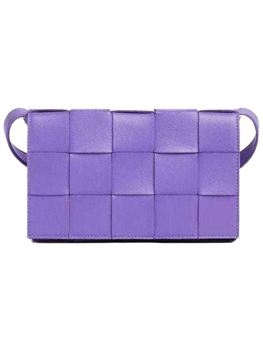 Cassette Leather Cross Bag Purple - BOTTEGA VENETA - BALAAN.