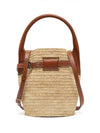 Big Bag Nano Raffia And Calfskin Bucket Bag Natural - CELINE - BALAAN 3