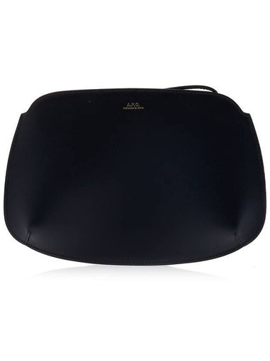 Logo Printed Leather Pouch Bag Black - A.P.C. - BALAAN 1