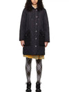 Women's Diamond Quilted Hoodie Single Coat Black - BURBERRY - BALAAN 4