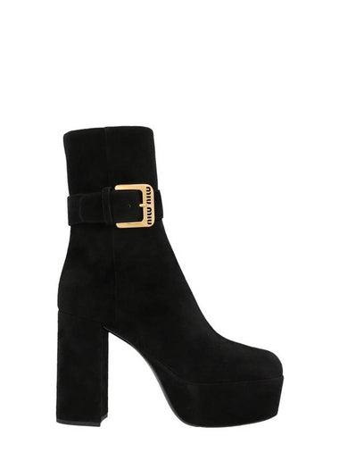 FW 22 boots suede fibbia logo 5UP065008F0002 - MIU MIU - BALAAN 1