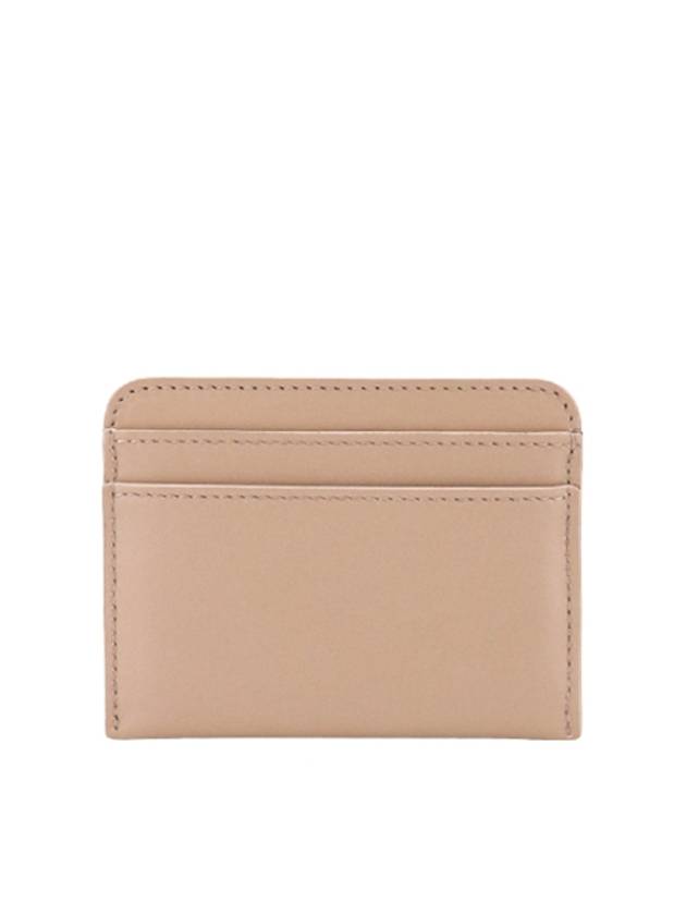 Sense Embroidered Logo Calfskin Card Wallet Beige - CHLOE - BALAAN 3