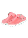 Buckle Rubber Flip Flops Pink - PRADA - BALAAN 2