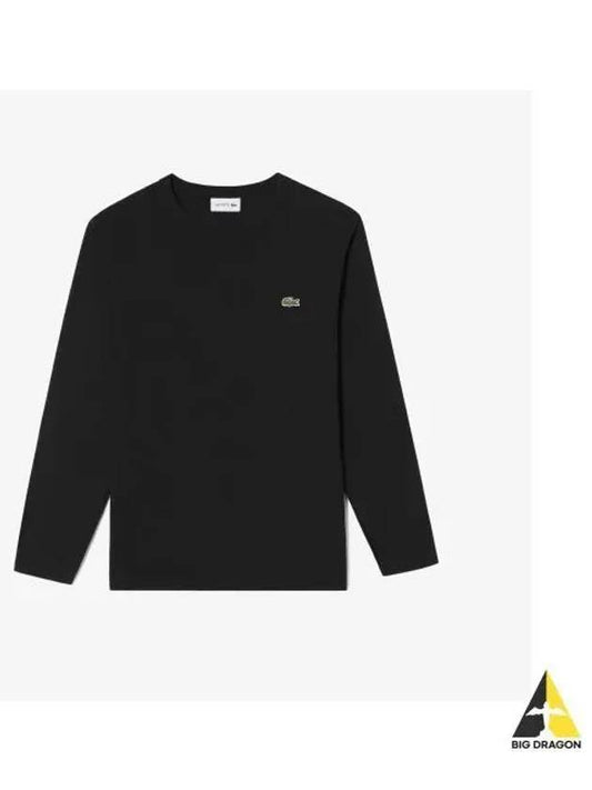 Men s Interlock Long Sleeve T Shirt Black - LACOSTE - BALAAN 1