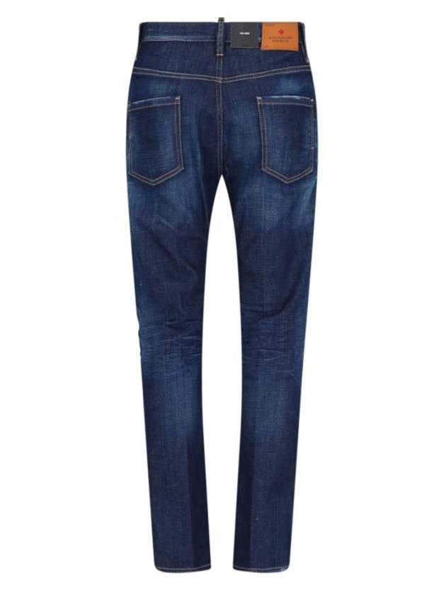 Logo Patch Straight Jeans Navy - DSQUARED2 - BALAAN 3