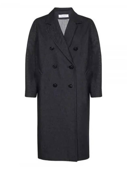 Women's Bacco Denim Effect Double Coat Navy - MAX MARA - BALAAN 2