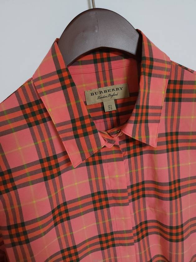 UK6 Pink Check Cotton Women s Shirt 8002969 - BURBERRY - BALAAN 3