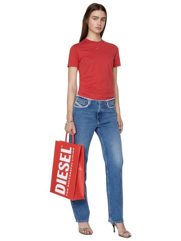 DSL Large Logo Tote Shopper Bag Red X09020 - DIESEL - BALAAN 3