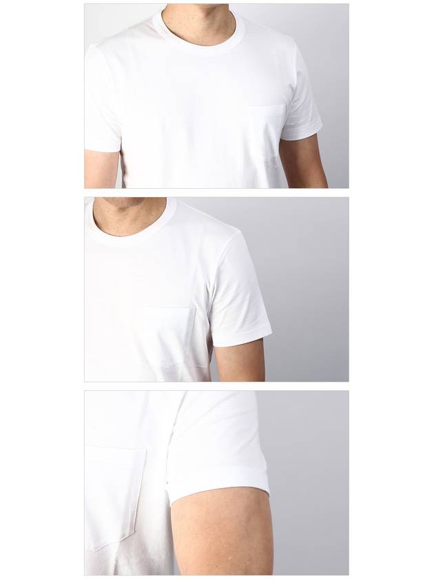 Cotton Chest Pocket Short Sleeve T Shirt White - TOM FORD - BALAAN 3