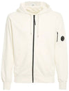 Light Fleece Lens Wappen Zip-Up Hoodie White - CP COMPANY - BALAAN 2