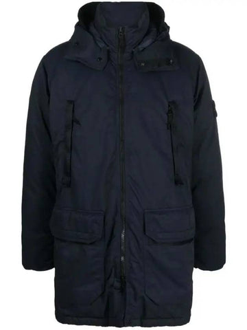 Men's Wappen Patch Hooded Parka Navy - STONE ISLAND - BALAAN 1