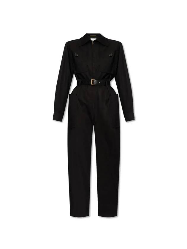 long sleeve belted jumpsuit 785813Y9I26_1000 - SAINT LAURENT - BALAAN 1