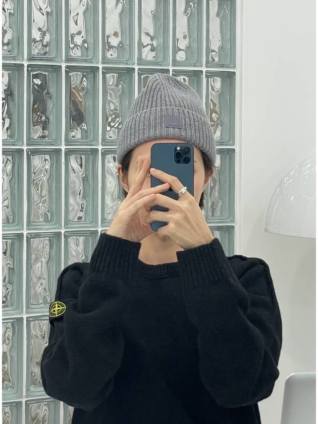 Mini Fancy Beanie Wappen Patch Gray Black Unisex FAUXHATS000063 - ACNE STUDIOS - BALAAN 5