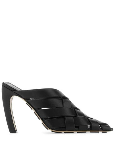 Alfie Intrecciato Leather Mule Heel Black - BOTTEGA VENETA - BALAAN 2