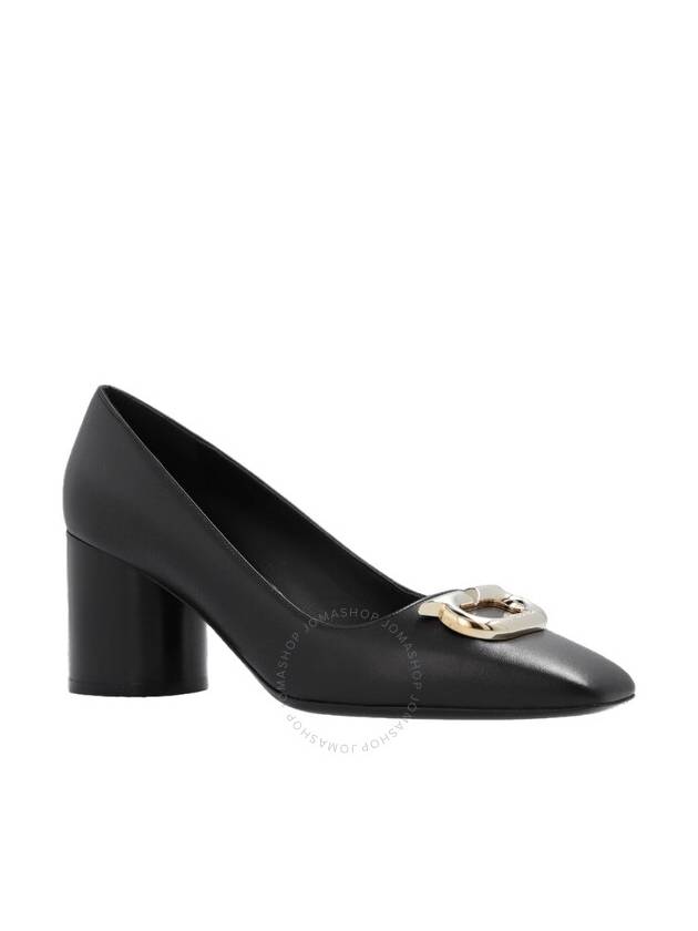 Gancini Leather Pumps Black - SALVATORE FERRAGAMO - BALAAN 3