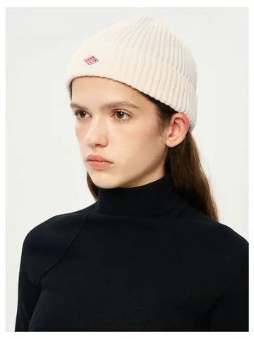 Women s rib knit cap ivory domestic product - DANTON - BALAAN 1