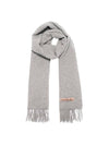 Fringe Wool Muffler Light Grey Melange - ACNE STUDIOS - BALAAN 1