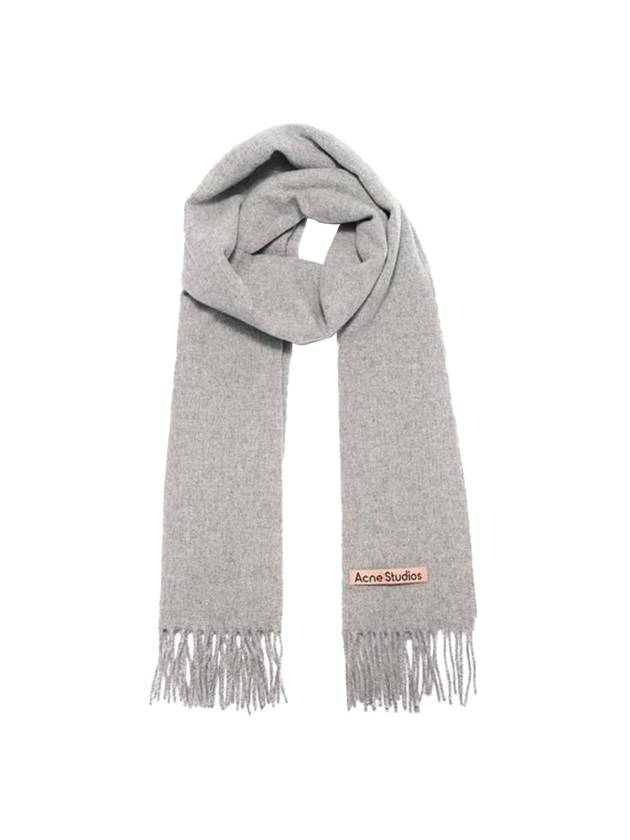 Fringe Wool Muffler Light Grey Melange - ACNE STUDIOS - BALAAN 1