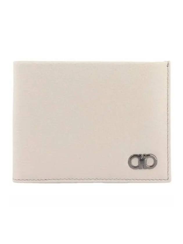 Gancini Logo Half Wallet Ivory - SALVATORE FERRAGAMO - BALAAN 1