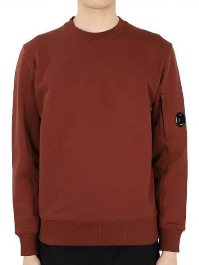 Men's Lens Wappen Diagonal Sweatshirt Orange - CP COMPANY - BALAAN 2