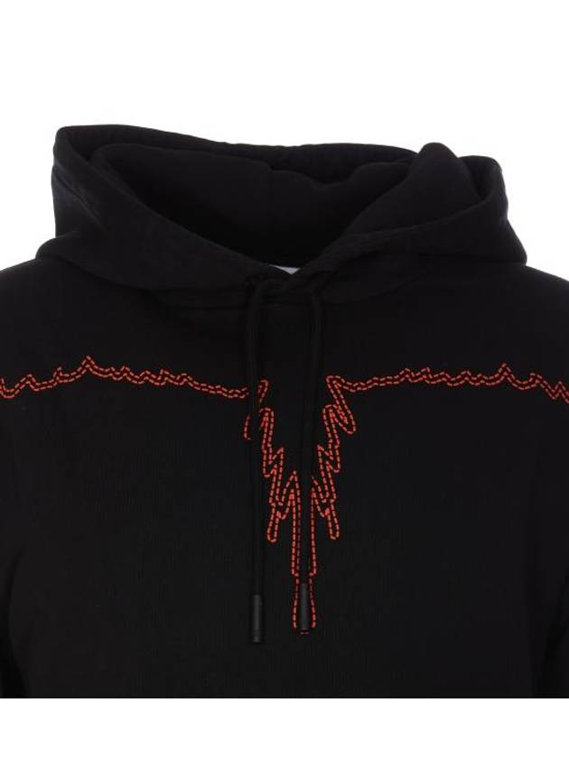 Stitch Wings Regular Hoodie Black - MARCELO BURLON - BALAAN 5