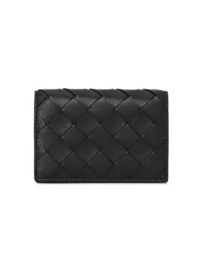 Intrecciato Flap Business Card Wallet Black - BOTTEGA VENETA - BALAAN 2