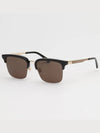 Eyewear Logo Web Rectangular Frame Sunglasses Gold Black - GUCCI - BALAAN 4