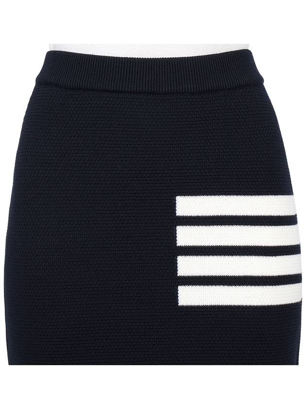 Women's Fine Merino Wool 4 Bar Stitch Pencil Skirt Navy - THOM BROWNE - BALAAN 6