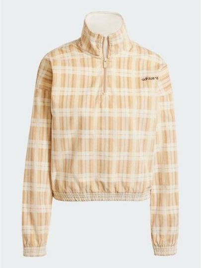 Corduroy Tartan Half Zip Sweatshirt Magic Beige - ADIDAS - BALAAN 2