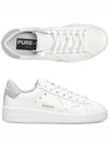 Purestar White Silver Glitter Heel Tab Sneakers - GOLDEN GOOSE - BALAAN 2