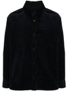 Bobby Embroidered Logo Corduroy Shirt Jacket Dark Navy - A.P.C. - BALAAN 1