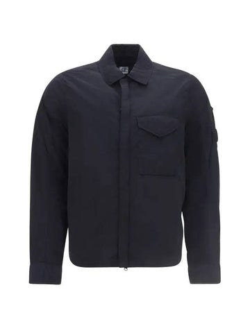 Men's Chrome R Over Shirt Zip Up Jacket Navy - CP COMPANY - BALAAN 1