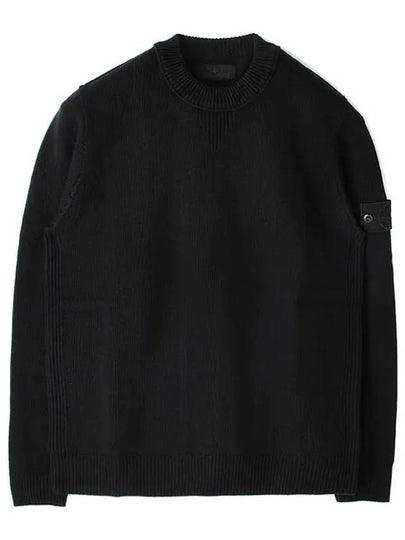 Compass Badge Wool Knit Top Black - STONE ISLAND - BALAAN 2