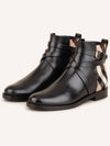 House Checked Leather Ankle Boots - BURBERRY - BALAAN 2