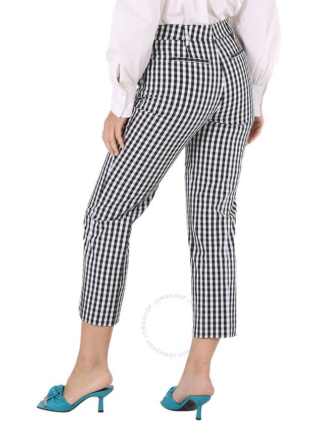 Gingham Cropped Pants Black White - BURBERRY - BALAAN 4