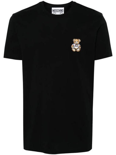 Moschino Cotton T-Shirt With Teddy Bear Patch - MOSCHINO - BALAAN 1