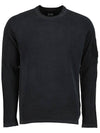 Men's Lens Wappen Crew Neck Knit Top Black - CP COMPANY - BALAAN 1