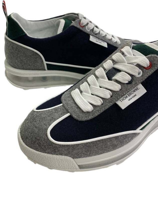 Melton Clear Sole Tech Runner Sneakers Navy Grey - THOM BROWNE - BALAAN 4